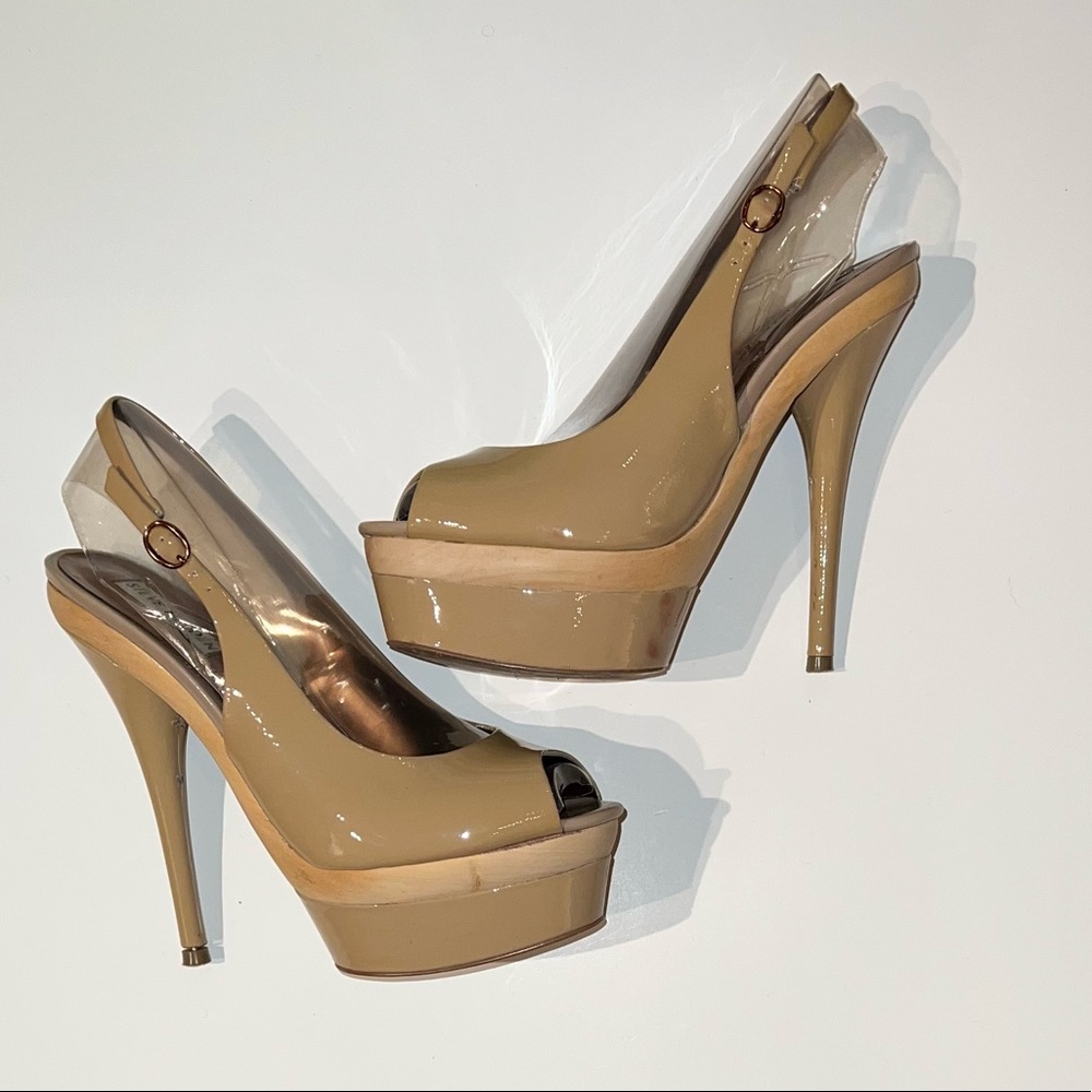 Steve Madden Open Toe Nude Pumps